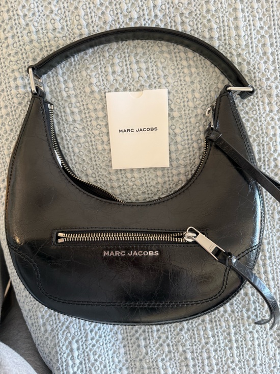 Marc Jacobs Handbags - Marc Jacobs Black Crescent Hobo Bag with Silver Hardware